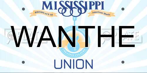 WANTHE Mississippi License Plate