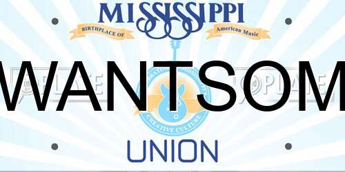 WANTSOM Mississippi License Plate