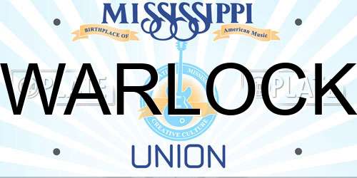 WARLOCK Mississippi License Plate