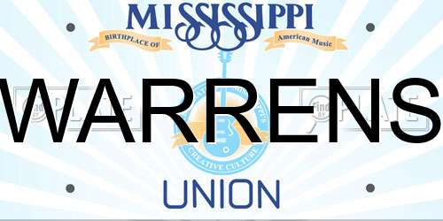 WARRENS Mississippi License Plate