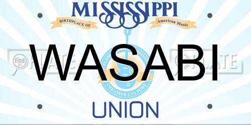WASABI Mississippi License Plate