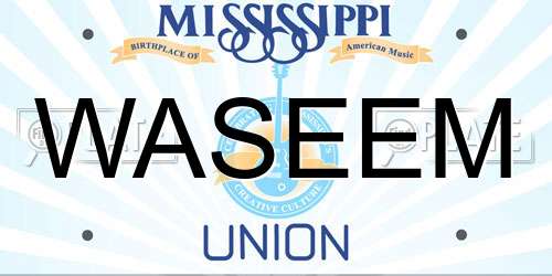 WASEEM Mississippi License Plate