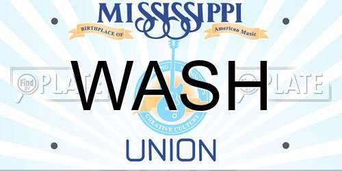 WASH Mississippi License Plate