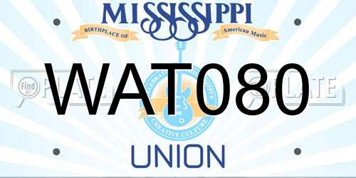 WAT080 Mississippi License Plate