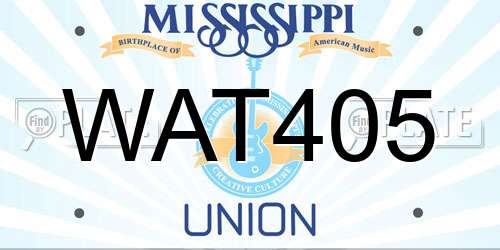 WAT405 Mississippi License Plate
