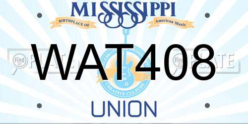 WAT408 Mississippi License Plate
