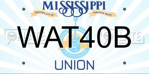 WAT40B Mississippi License Plate