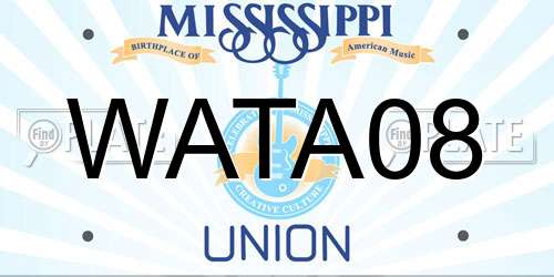 WATA08 Mississippi License Plate