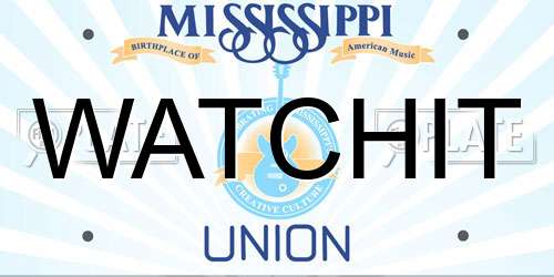WATCHIT Mississippi License Plate