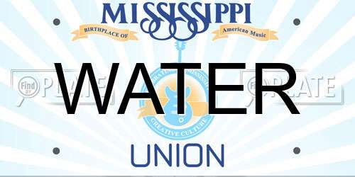 WATER Mississippi License Plate