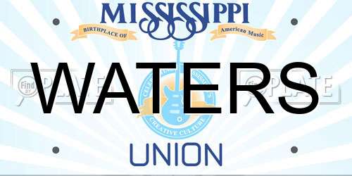 WATERS Mississippi License Plate