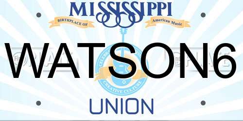 WATSON6 Mississippi License Plate