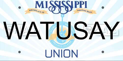 WATUSAY Mississippi License Plate