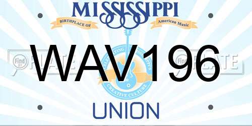 WAV196 Mississippi License Plate