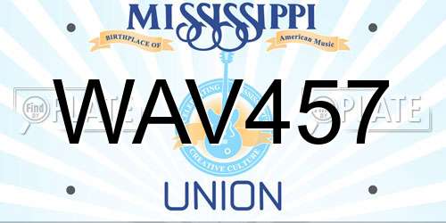 WAV457 Mississippi License Plate