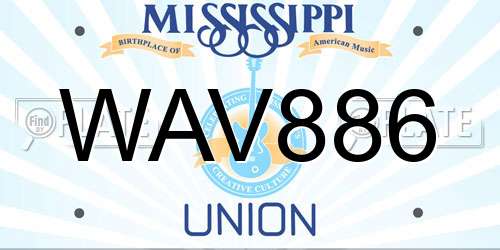WAV886 Mississippi License Plate