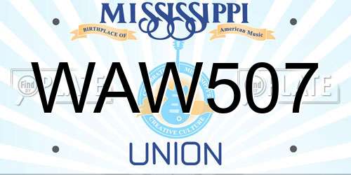 WAW507 Mississippi License Plate