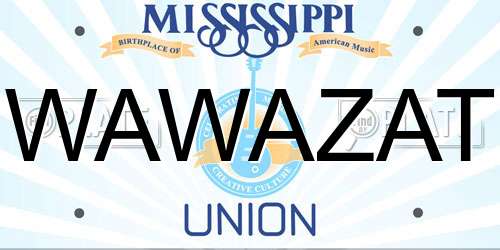WAWAZAT Mississippi License Plate
