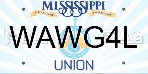 WAWG4L Mississippi License Plate