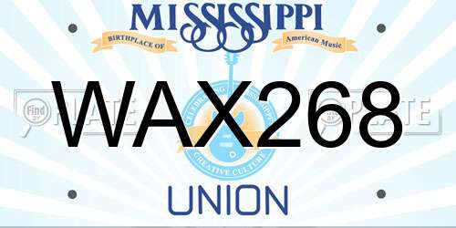 WAX268 Mississippi License Plate