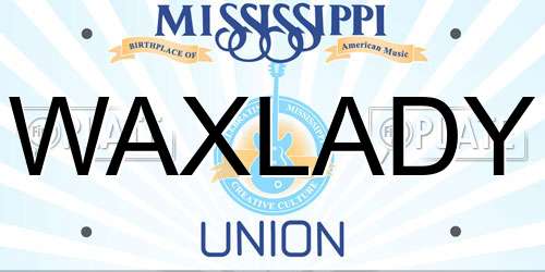 WAXLADY Mississippi License Plate