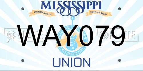 WAY079 Mississippi License Plate