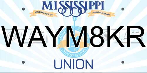 WAYM8KR Mississippi License Plate
