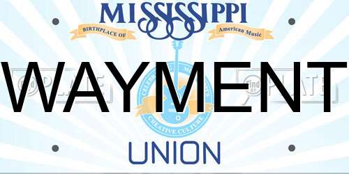 WAYMENT Mississippi License Plate