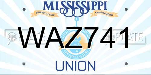 WAZ741 Mississippi License Plate