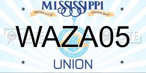 WAZA05 Mississippi License Plate