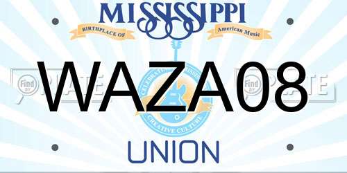 WAZA08 Mississippi License Plate