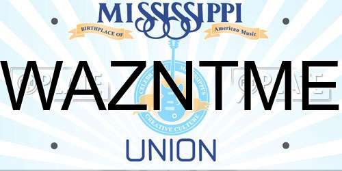 WAZNTME Mississippi License Plate