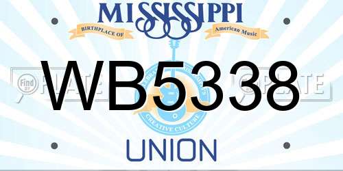 WB5338 Mississippi License Plate