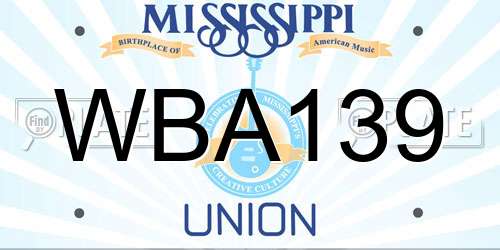 WBA139 Mississippi License Plate