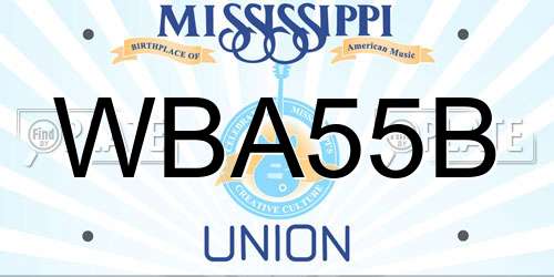 WBA55B Mississippi License Plate