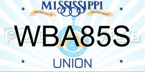 WBA85S Mississippi License Plate