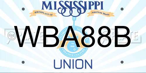 WBA88B Mississippi License Plate