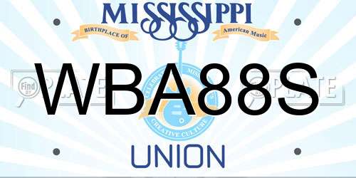 WBA88S Mississippi License Plate