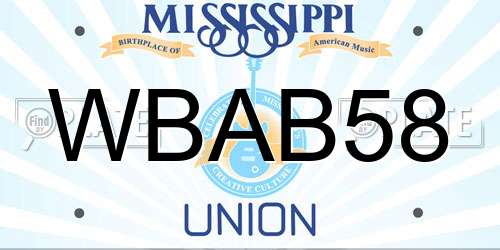 WBAB58 Mississippi License Plate