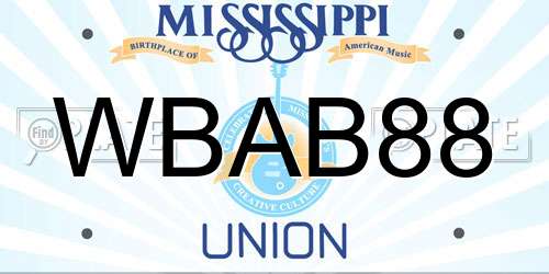 WBAB88 Mississippi License Plate