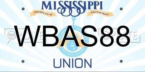 WBAS88 Mississippi License Plate