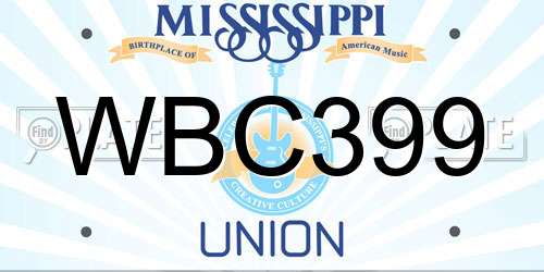WBC399 Mississippi License Plate