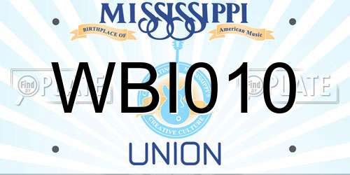 WBI010 Mississippi License Plate