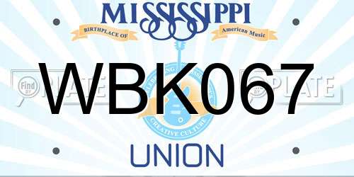 WBK067 Mississippi License Plate