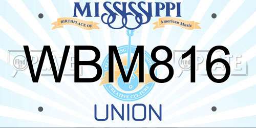WBM816 Mississippi License Plate