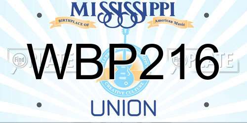 WBP216 Mississippi License Plate