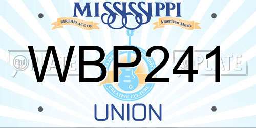 WBP241 Mississippi License Plate