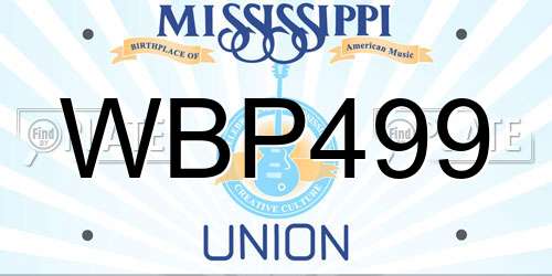 WBP499 Mississippi License Plate