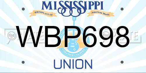 WBP698 Mississippi License Plate
