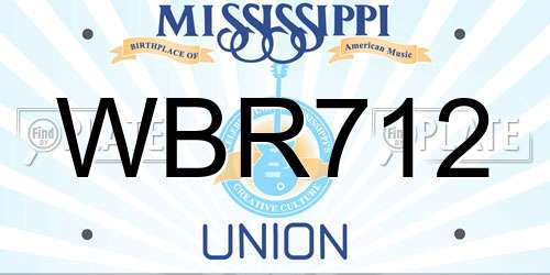 WBR712 Mississippi License Plate